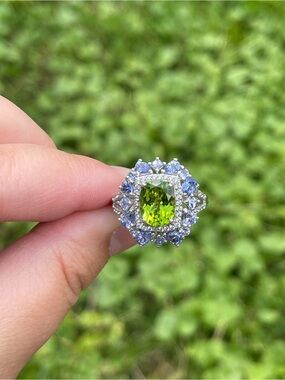 Peridot and Multi Gemstone Ring